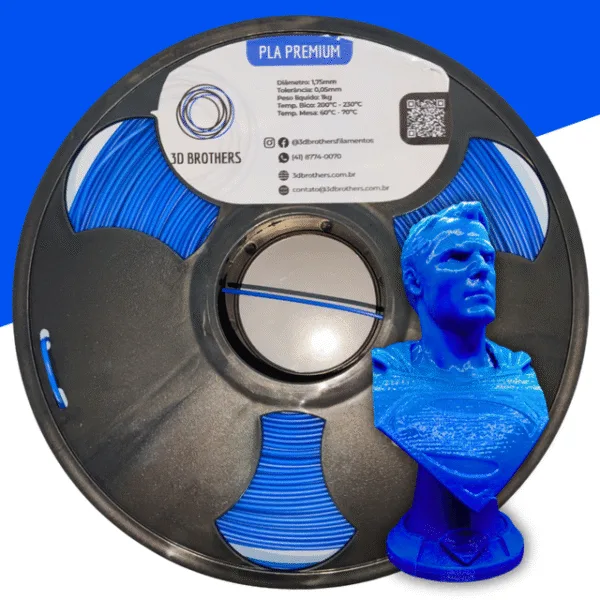 FILAMENTO 3D PLA PREMIUM 1KG 1,75 MM - AZUL ROYAL