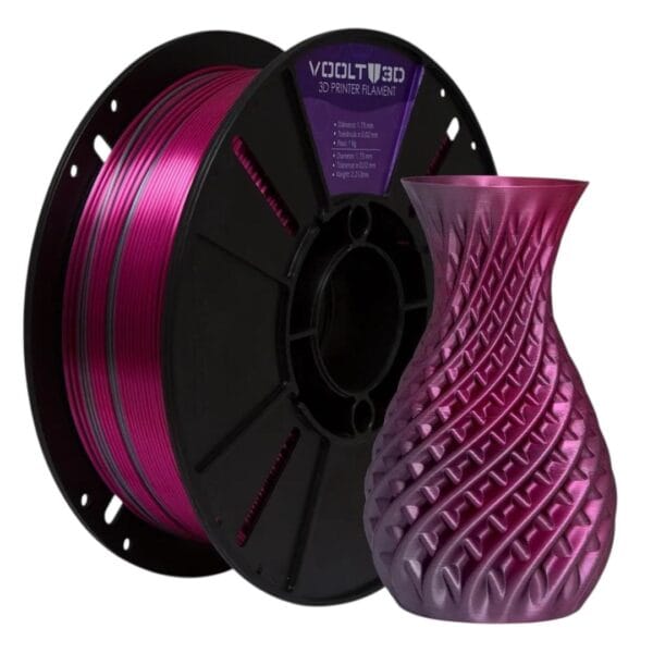 Filamento PLA Duo Color Inox e Rosa Choque - 1kg